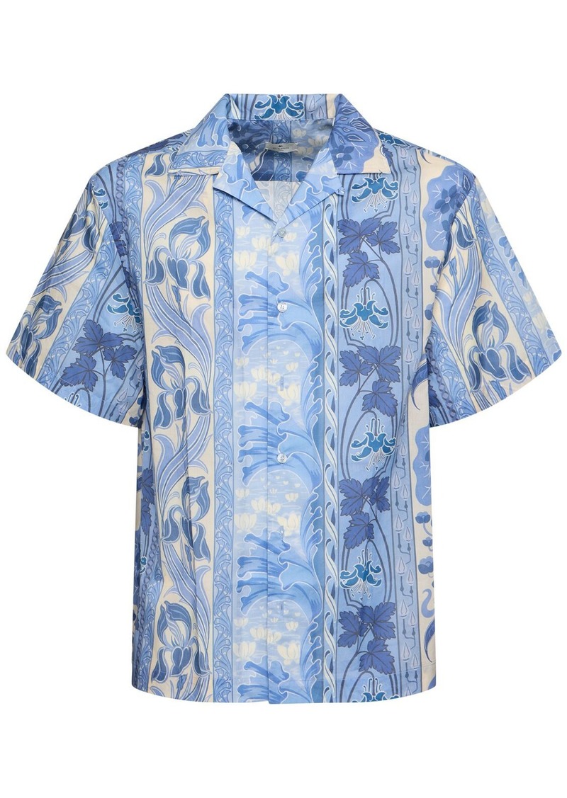 Etro Printed Cotton Short Sleeve Shirt