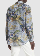 Etro Printed Silk Blend Long Sleeve Shirt