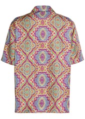 Etro Printed Silk Short Sleeve Bowling Shirt