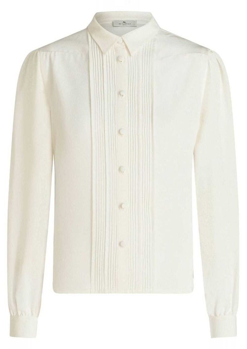 Etro ribbed-detail silk blouse