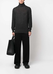 Etro roll-neck cashmere cable-knit jumper