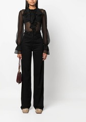 Etro semi-sheer ruffled blouse