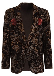 Etro sequinned floral single-breasted blazer