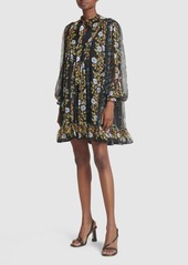 Etro Silk Chiffon Printed Ruffled Mini Dress