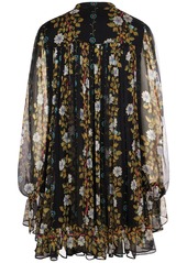 Etro Silk Chiffon Printed Ruffled Mini Dress
