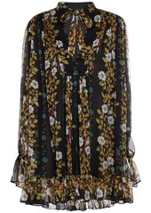 Etro Silk Chiffon Printed Ruffled Mini Dress