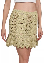 Etro Silk Crocheted Miniskirt