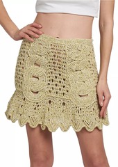 Etro Silk Crocheted Miniskirt