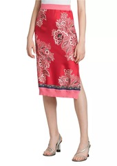 Etro Silk-Front Bandana Knit Midi-Skirt