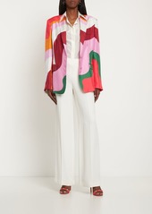 Etro Silk Satin Printed Blazer Jacket