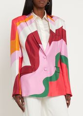 Etro Silk Satin Printed Blazer Jacket