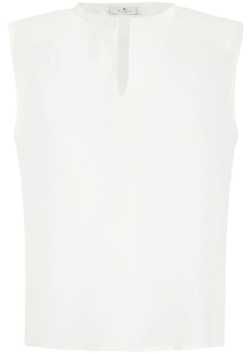 Etro split-neck sleeveless blouse