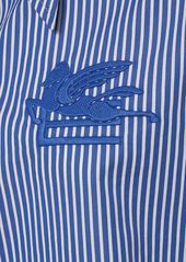Etro Striped Cotton Poplin Shirt W/logo