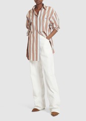 Etro Striped Oversized Cotton L/s Shirt