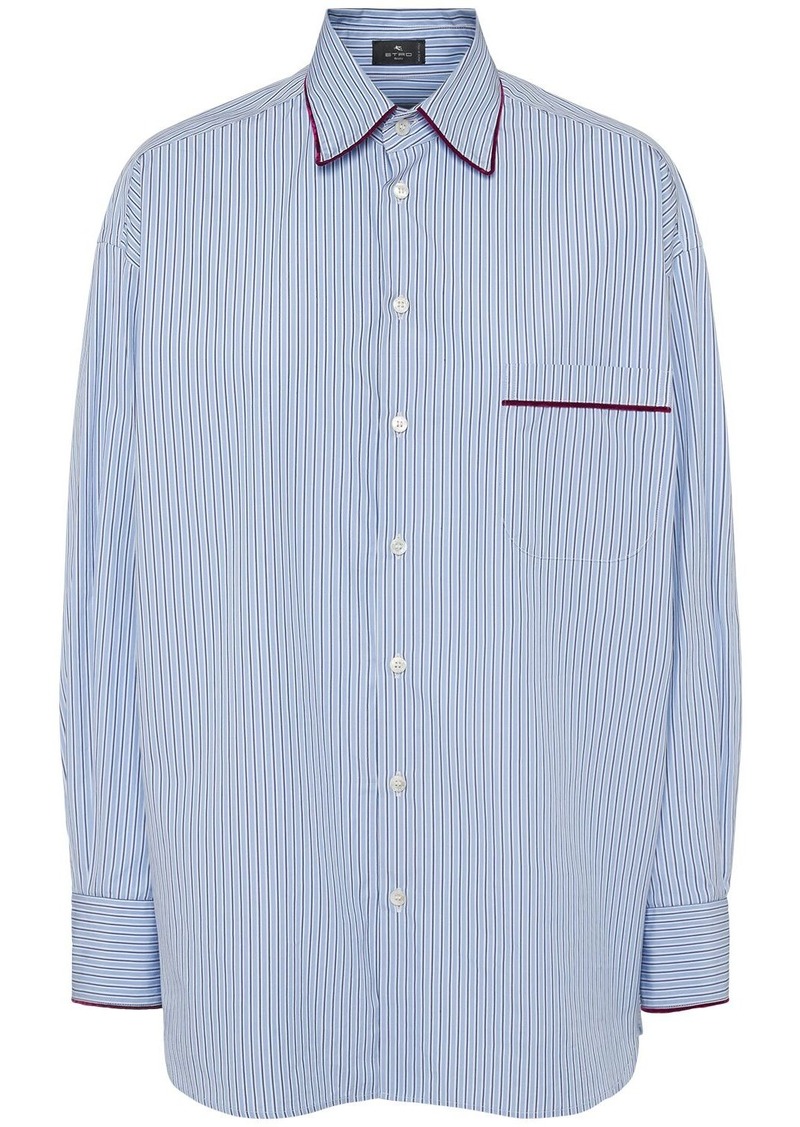 Etro Striped Poplin Shirt W/ Pocket