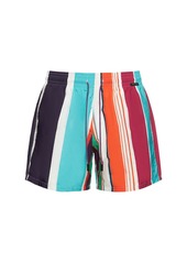 Etro Striped Print Nylon Swim Shorts