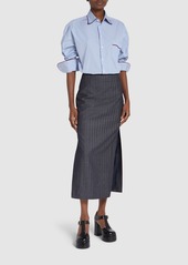 Etro Tailored Wool Blend Midi Skirt