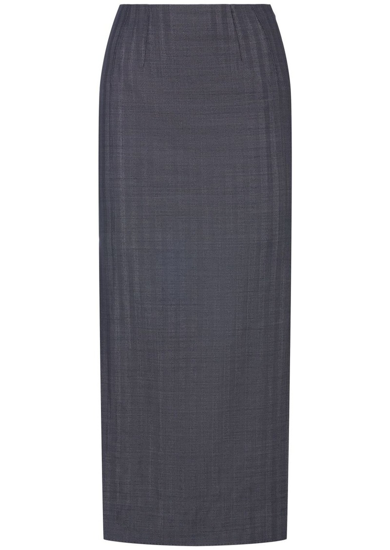 Etro Tailored Wool Blend Midi Skirt