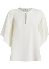 Etro teardrop-neckline detail blouse