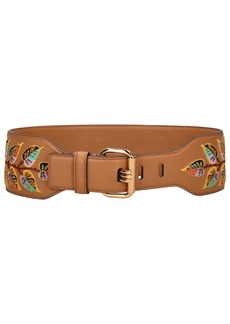 Etro Triple Barb Embroidered Leather Belt