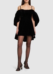 Etro Velvet Off Shoulder Mini Dress