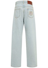 Etro Washed Denim High Rise Wide Jeans