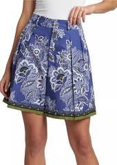 Etro Wide-Leg Floral Cotton Shorts