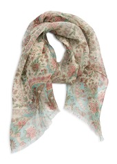 Etro Paisley Print Silk Scarf in Winter White at Nordstrom