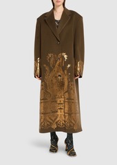 Etro Wool & Cashmere Printed Long Coat