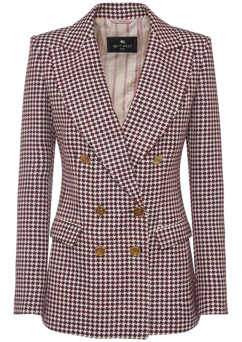 Etro Wool Blend Suiting Double Breast Jacket