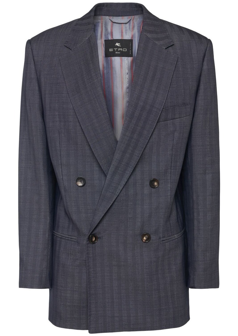 Etro Wool Suiting Double Breasted Jacket