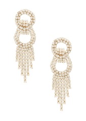 Ettika Dancing Crystal Chain Fringe Earrings - Gold