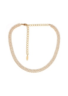 Ettika Double Row Sparkle 18K Gold Plated Choker Necklace - Gold