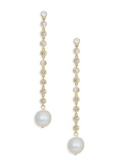 Ettika Ettica Cultured Freshwater Pearl & Crystal Linear Drop Earrings