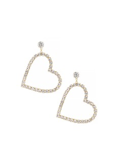 Ettika 18k Gold-Plated Crystal Heart Statement Earrings - Gold