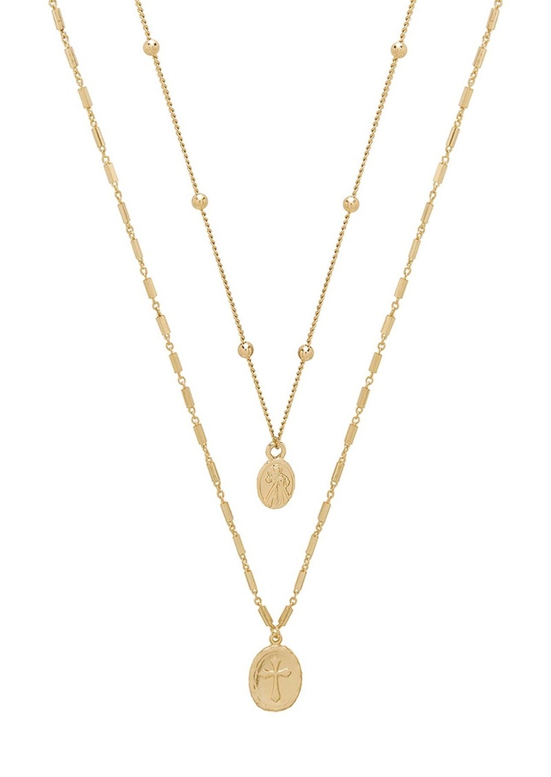 Ettika 18K Gold Plated Double Simple Coin Layered Necklace at Nordstrom Rack