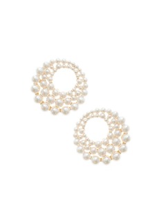Ettika Blushing Imitation Pearl Earrings in 18K Gold Plating - Gold