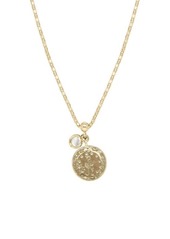 Ettika Coin & Crystal Pendant Necklace in Gold at Nordstrom
