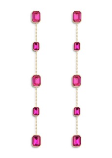 Ettika Color Crystal Linear Drop Earrings in 18K Gold Plated