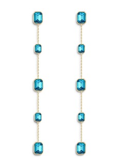 Ettika Color Crystal Linear Drop Earrings in 18K Gold Plated