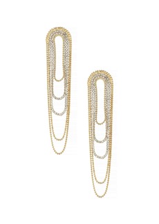 Ettika Crystal and Looped Chain Earrings in 18K Gold Plating - Gold