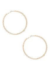 Ettika Crystal Baguette Hoop Earrings