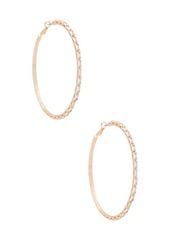 Ettika Crystal Baguette Hoop Earrings