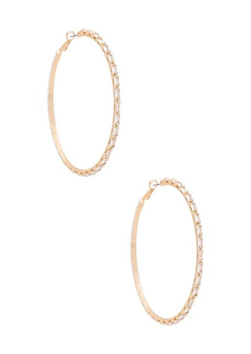 Ettika Crystal Baguette Hoop Earrings