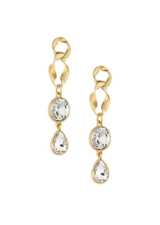 Ettika Crystal Dangle Earrings in Twisted 18K Gold Plating - Gold