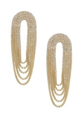 Ettika Crystal Drape Fringe Women's Earrings - Silver