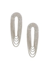 Ettika Crystal Drape Fringe Women's Earrings - Silver