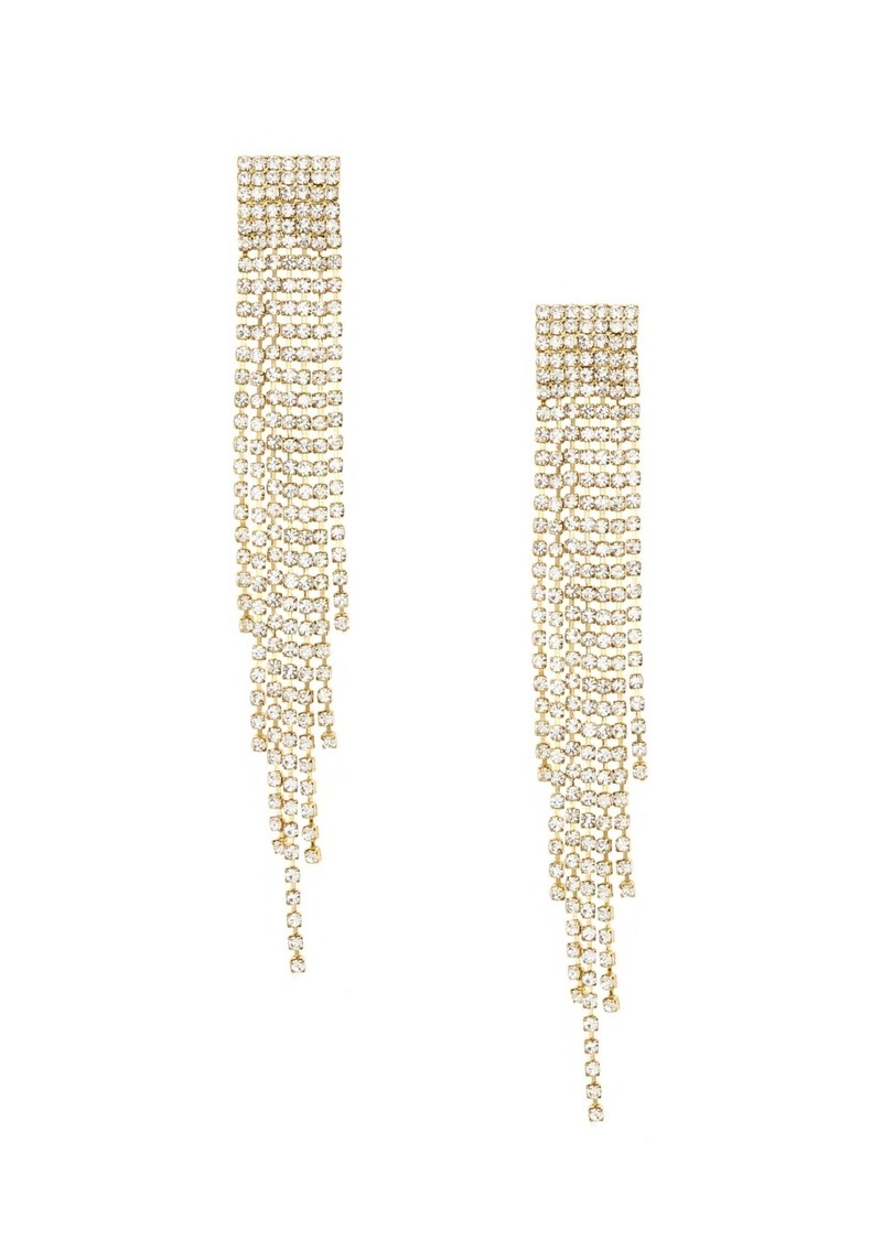 Ettika Crystal Fringe Earrings in 18K Gold Plating - Gold