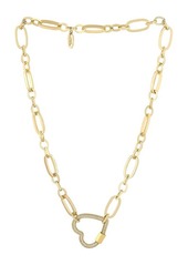 Ettika Crystal Pavé Heart Clasp Necklace