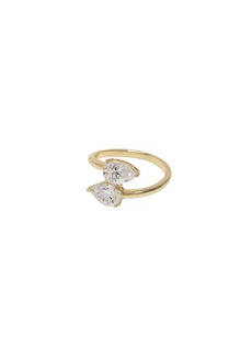 Ettika Crystal Teardrop and Gold Tone Wrap Ring - Gold